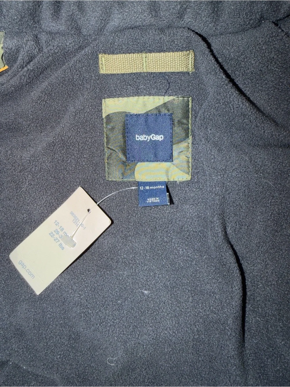 BabyGap Camo Down Puffer Jacket 12–18M NWT